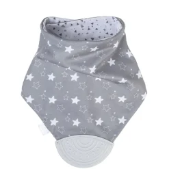 Saro Baby Bandana Reversible con Mordedor Gris
