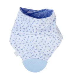 Saro Baby Bandana Reversible con Mordedor Azul