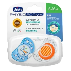 Chicco Chupete Physio Air Látex Azul-Naranja 6-16 Meses