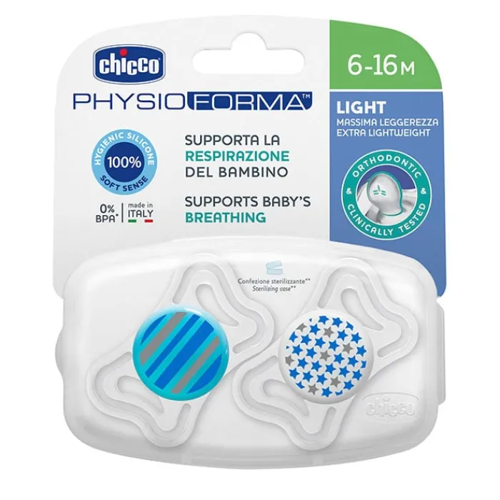 Chicco Chupete Physio Light Silicona Azul 6-16 Meses