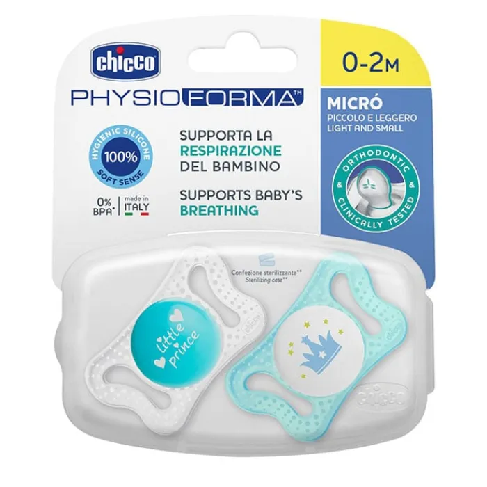 Chicco Chupete Physio Micrò Silicona Azul 0-2 Meses