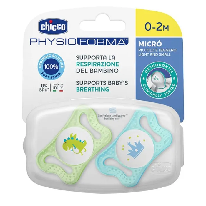 Chicco Chupete Physio Micrò Silicona Azul 0-2 Meses