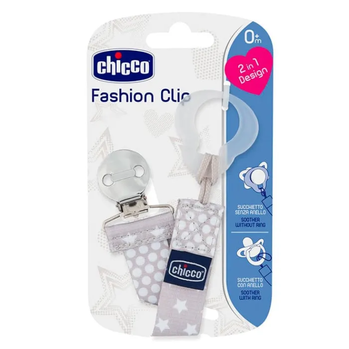 Chicco Clip Protege Chupetes Fashion Gris 0 Meses+