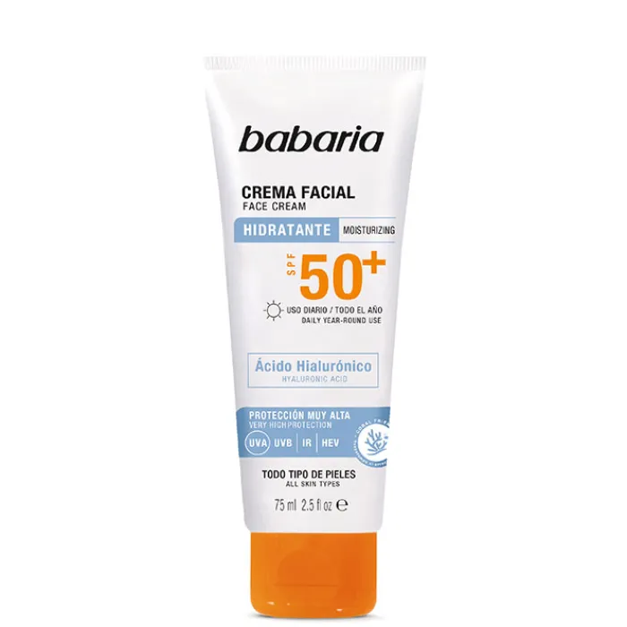 Babaria Crema Facial Solar Hialurónico SPF50+