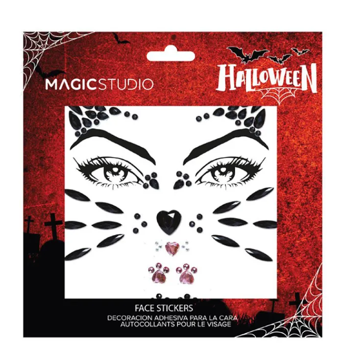 Magic Studio Face Stickers Brillantes Gato Halloween