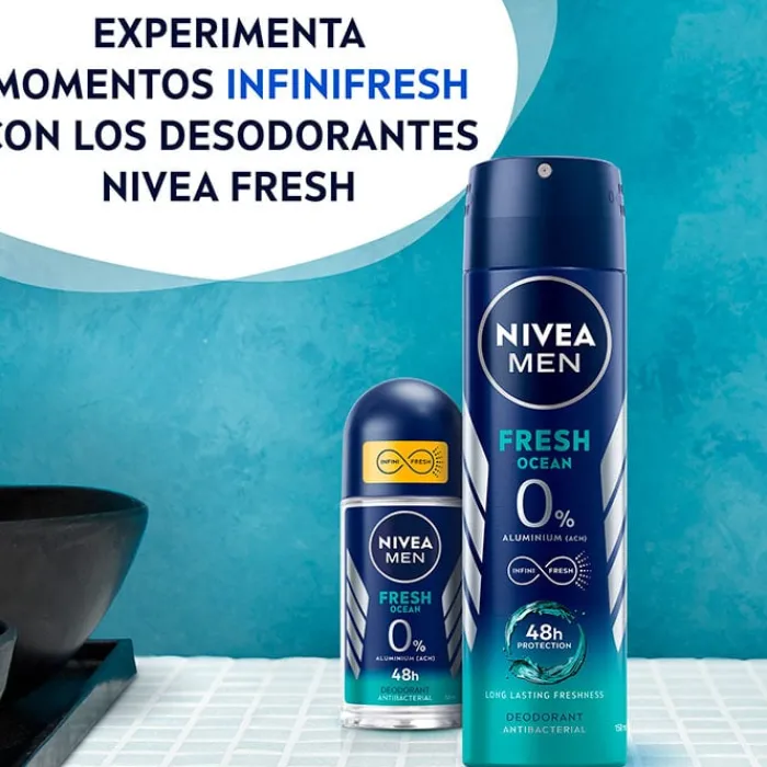 Hombre NIVEA MEN Fresh Ocean Roll-On Desodorante sin Aluminio