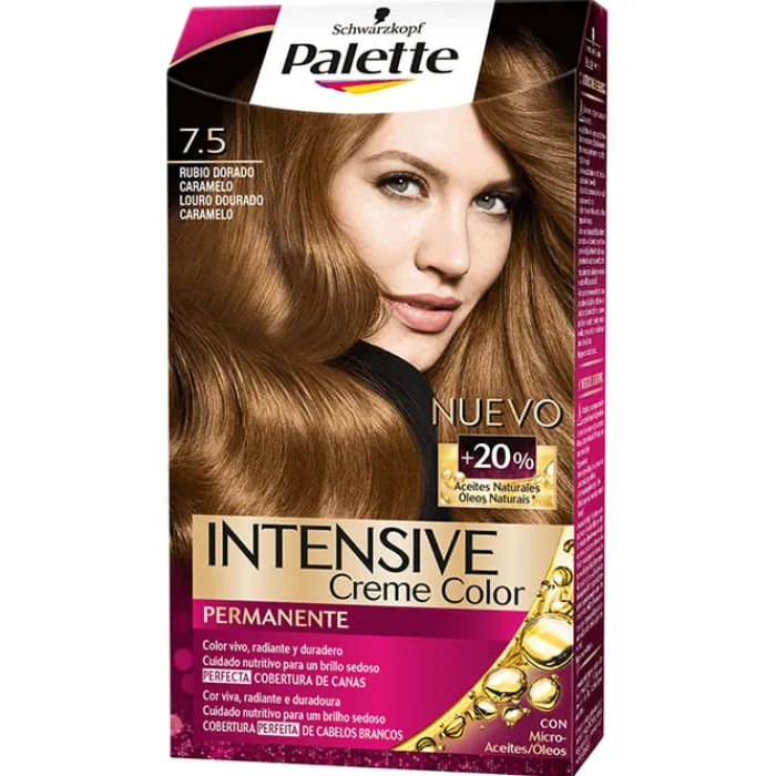 Palette Intense Color Cream Tinte Cabello Nº 7.5 Rubio Dorado Caramelo