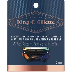 Hombre Gillette KING C. Máquina de Afeitar y Perfilar Recambios