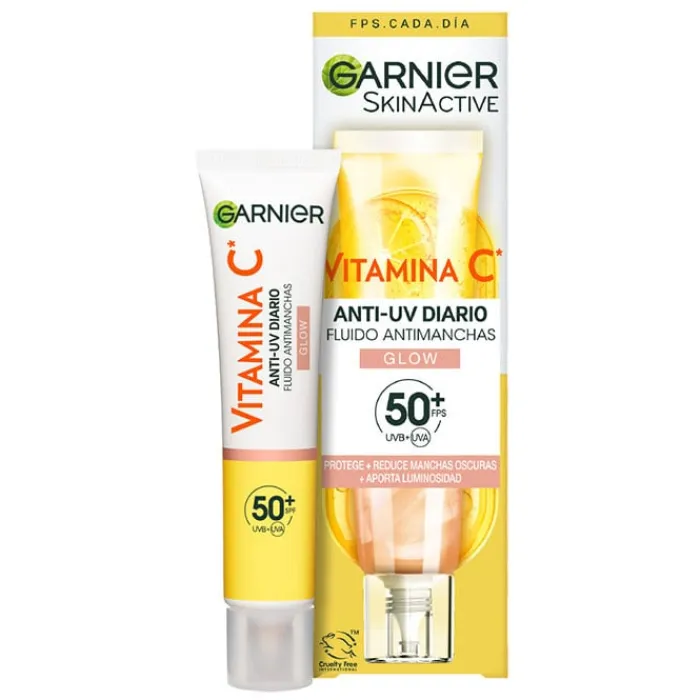 Hombre Garnier Vitamina C Fluido Antimanchas Anti-UV Glow SPF50+